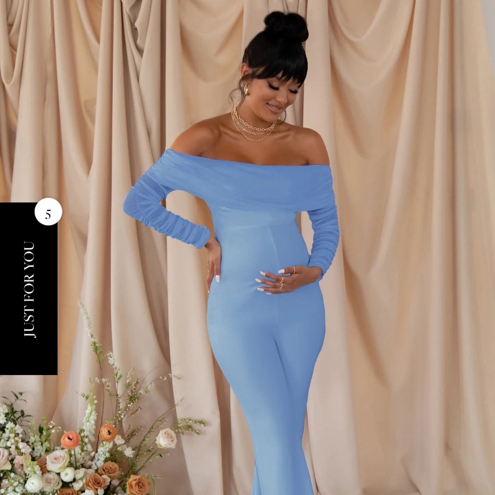 CLUB L LONDON countdown maternity ruched jumpsuit NWT